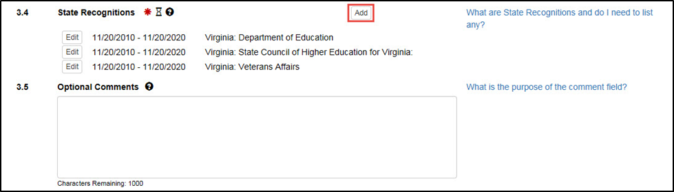 Accreditations and Recognitions page