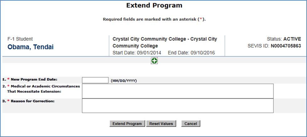 Student Information Page