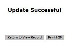 The Update Successful confirmation page 