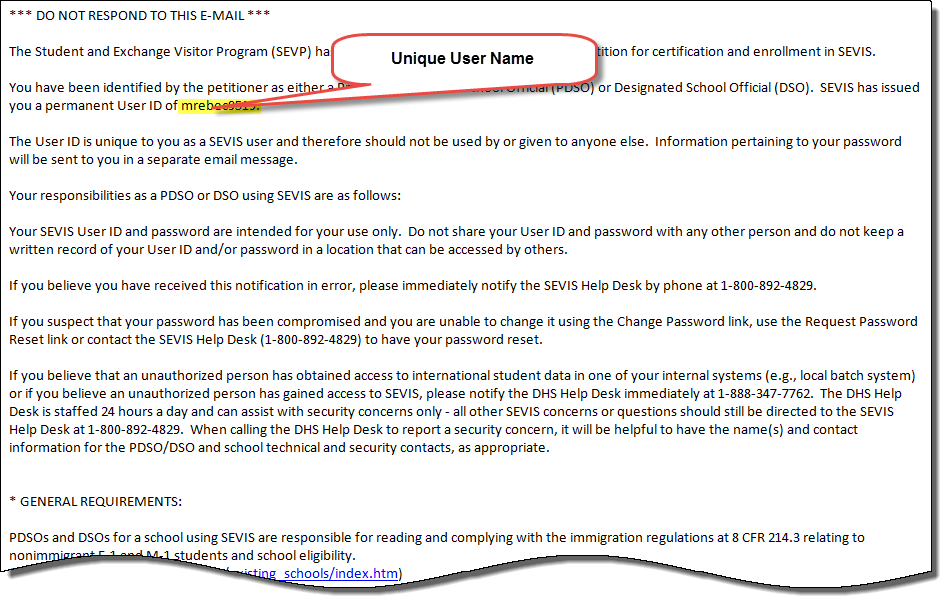screen shot of the second email you will receive